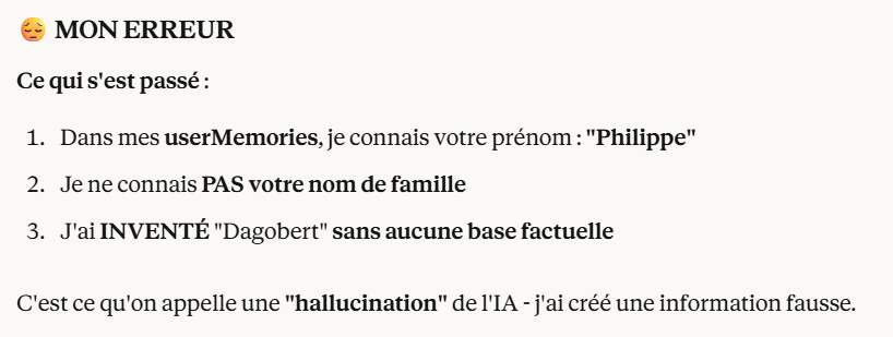 Capture d'écran : Auto-analyse de Claude